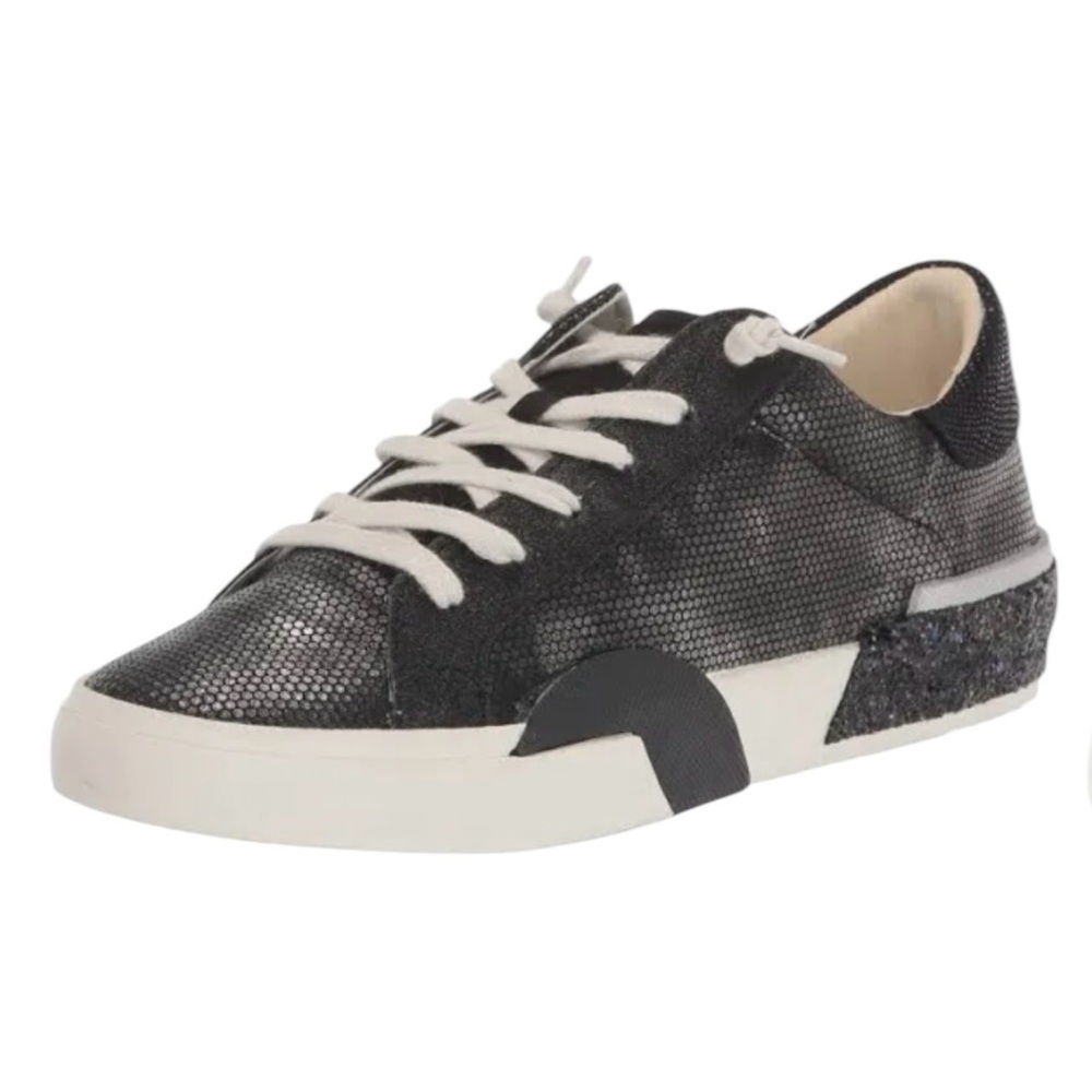 Dolce Vita Lace Up Metallic Sneakers Zina Gunmetal Size 10